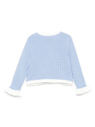 Cardigan per bambina Self - Portrait Kids azzurro con applicazione - Rubino Kids