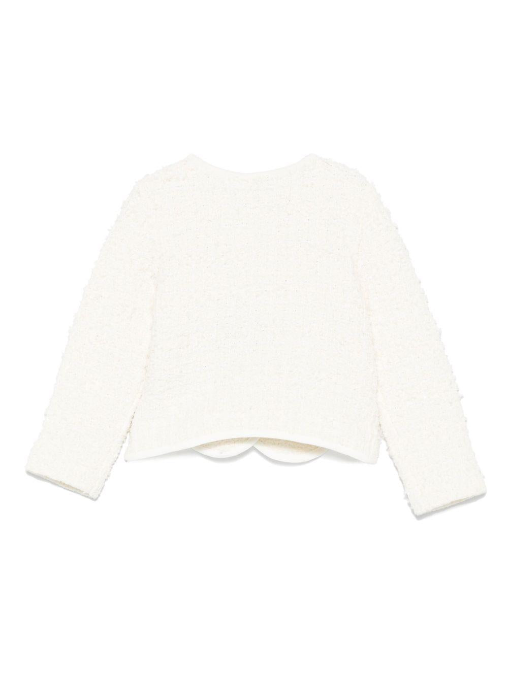 Cardigan per bambina Self - Portrait Kids bianco con bottoni - Rubino Kids