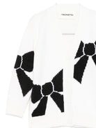 Cardigan per bambina Simonetta bianco in lana con motivo a fiocco - Rubino Kids