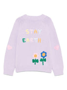 Cardigan per bambina Stella McCartney Kids lilla con motivo ricamato - Rubino Kids