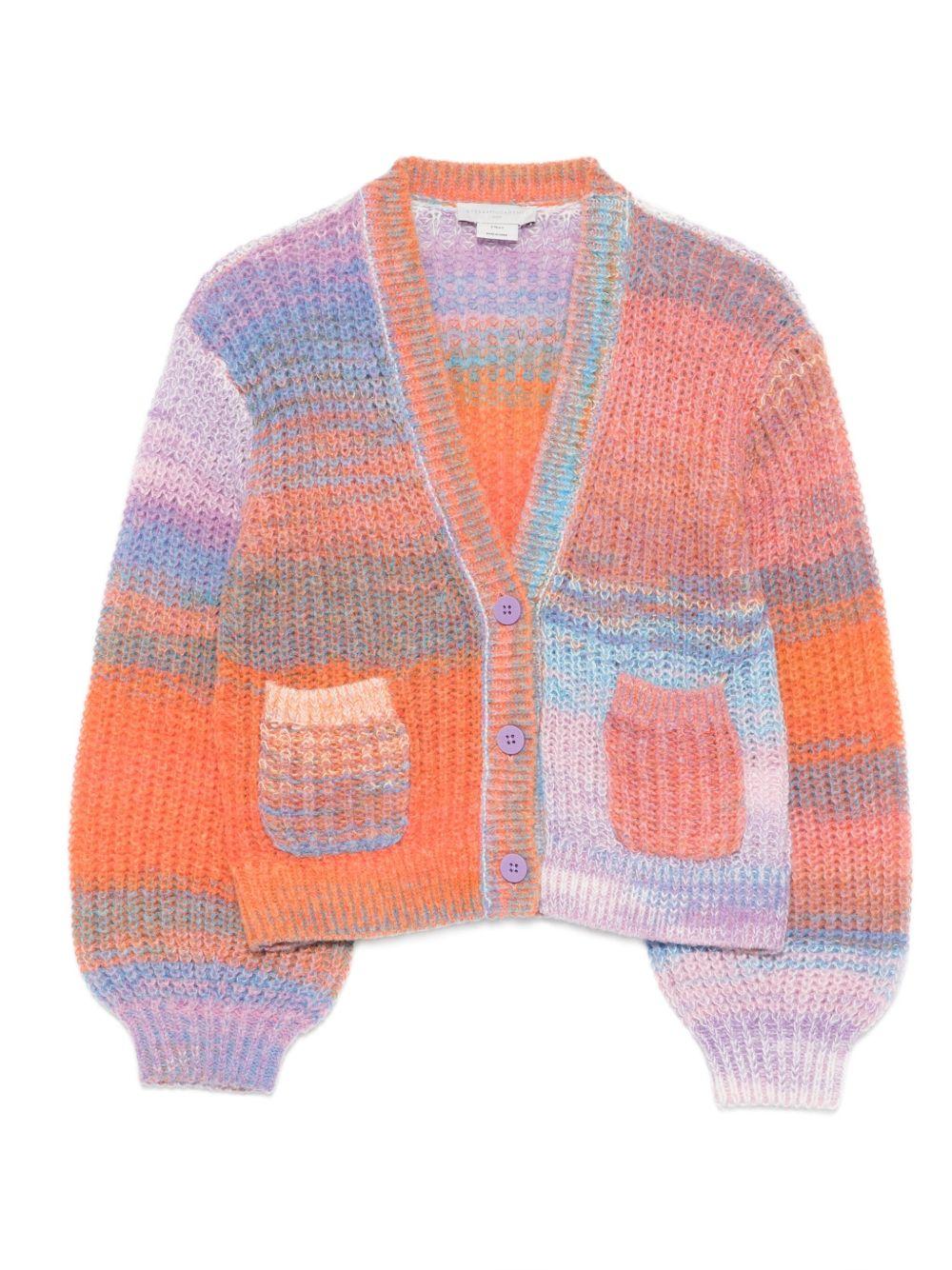 Cardigan per bambina Stella McCartney Kids multicolore con maniche a palloncino - Rubino Kids
