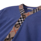 Cardigan per bambino Burberry Kids blu con bordo a quadri - Rubino Kids