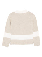 Cardigan per bambino Eleventy Kids beige con scollo a V - Rubino Kids