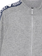 Cardigan per bambino Empori Armani Kids grigio con logo - Rubino Kids