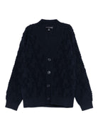 Cardigan per bambino Emporio Armani Kids blu con scollo a V - Rubino Kids