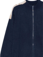 Cardigan per bambino Emporio Armani Kids blu navy con applicazione sulla spalla - Rubino Kids