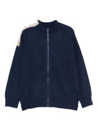 Cardigan per bambino Emporio Armani Kids blu navy con applicazione sulla spalla - Rubino Kids
