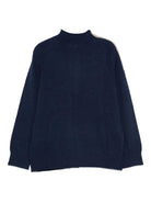 Cardigan per bambino Emporio Armani Kids blu navy con applicazione sulla spalla - Rubino Kids