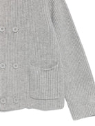 Cardigan per bambino Emporio Armani Kids grigio con tasche applicate - Rubino Kids