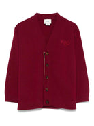 Cardigan per bambino Fendi Kids rosso scuro con chiusura frontale con bottoni - Rubino Kids