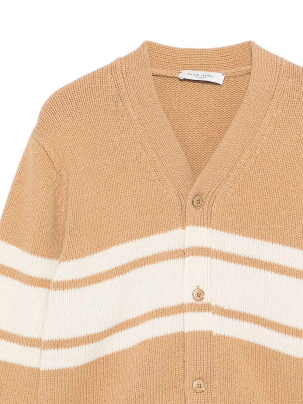 Cardigan per bambino Paolo Pecora Kids marrone cammello con bottoni - Rubino Kids