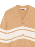 Cardigan per bambino Paolo Pecora Kids marrone cammello con bottoni - Rubino Kids