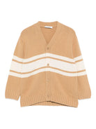 Cardigan per bambino Paolo Pecora Kids marrone cammello con bottoni - Rubino Kids