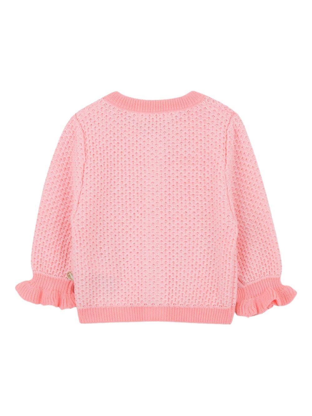 Cardigan per neonata Billieblush rosa con lavorazione in rilievo - Rubino Kids