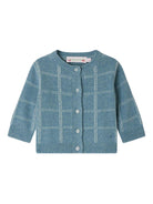 Cardigan per neonata Bonpoint azzurro a quadri - Rubino Kids