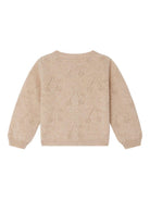 Cardigan per neonata Bonpoint beige con bottoni e motivo a ciliege - Rubino Kids