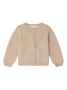 Cardigan per neonata Bonpoint beige con bottoni e motivo a ciliege - Rubino Kids