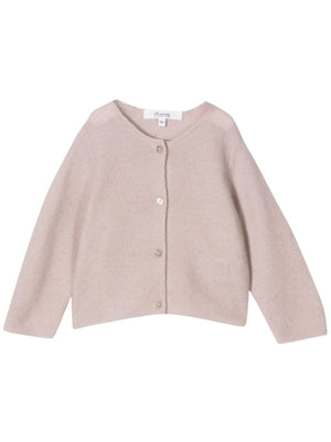 Cardigan per neonata Bonpoint beige con chiusura con bottoni