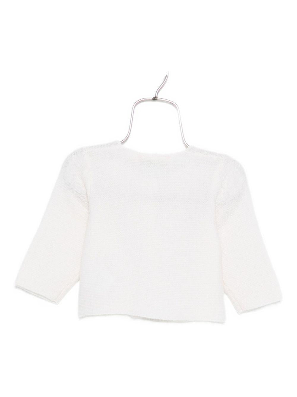 Cardigan per neonata Bonpoint bianco con chiusura con bottoni - Rubino Kids