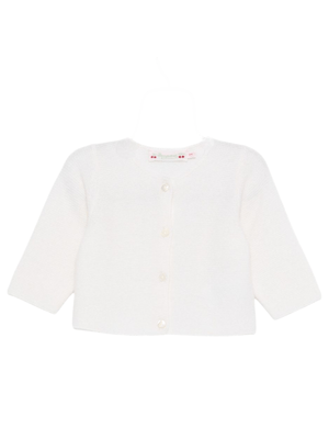 Cardigan per neonata Bonpoint bianco con chiusura con bottoni