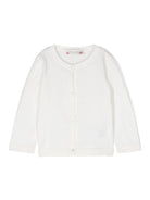 Cardigan per neonata Bonpoint bianco con logo ricamato - Rubino Kids