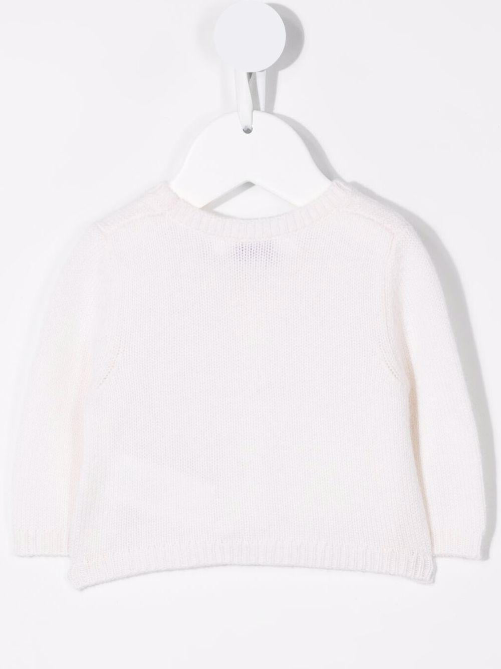 Cardigan per neonata Bonpoint bianco con scollo a V - Rubino Kids