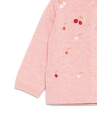 Cardigan per neonata Bonpoint rosa con ricamo ciliegie - Rubino Kids
