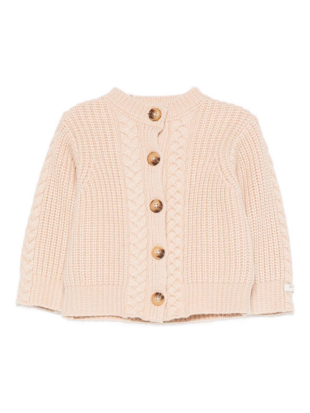 Cardigan per neonata Donsje beige con bottoni - Rubino Kids