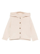 Cardigan per neonata Donsje beige con cappuccio e bottoni - Rubino Kids