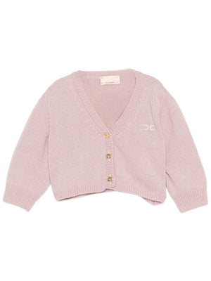 Cardigan per neonata Elisabetta Franchi La Mia Bambina viola con scollo a V