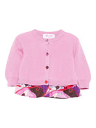 Cardigan per neonata Emilio Pucci Junior rosa con stampa astratta - Rubino Kids