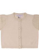 Cardigan per neonata Emporio Armani Kids beige con trama lavorata a maglia - Rubino Kids