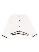 Cardigan per neonata Emporio Armani Kids bianco rifiniture nere - Rubino Kids