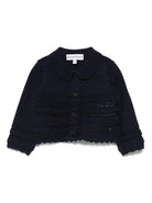 Cardigan per neonata Emporio Armani Kids blu con ruches - Rubino Kids