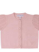Cardigan per neonata Emporio Armani Kids rosa con trama lavorata a maglia - Rubino Kids