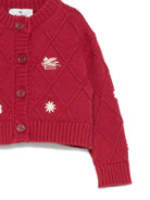 Cardigan per neonata ETRO Kids rosso con ricamo Pegasus - Rubino Kids