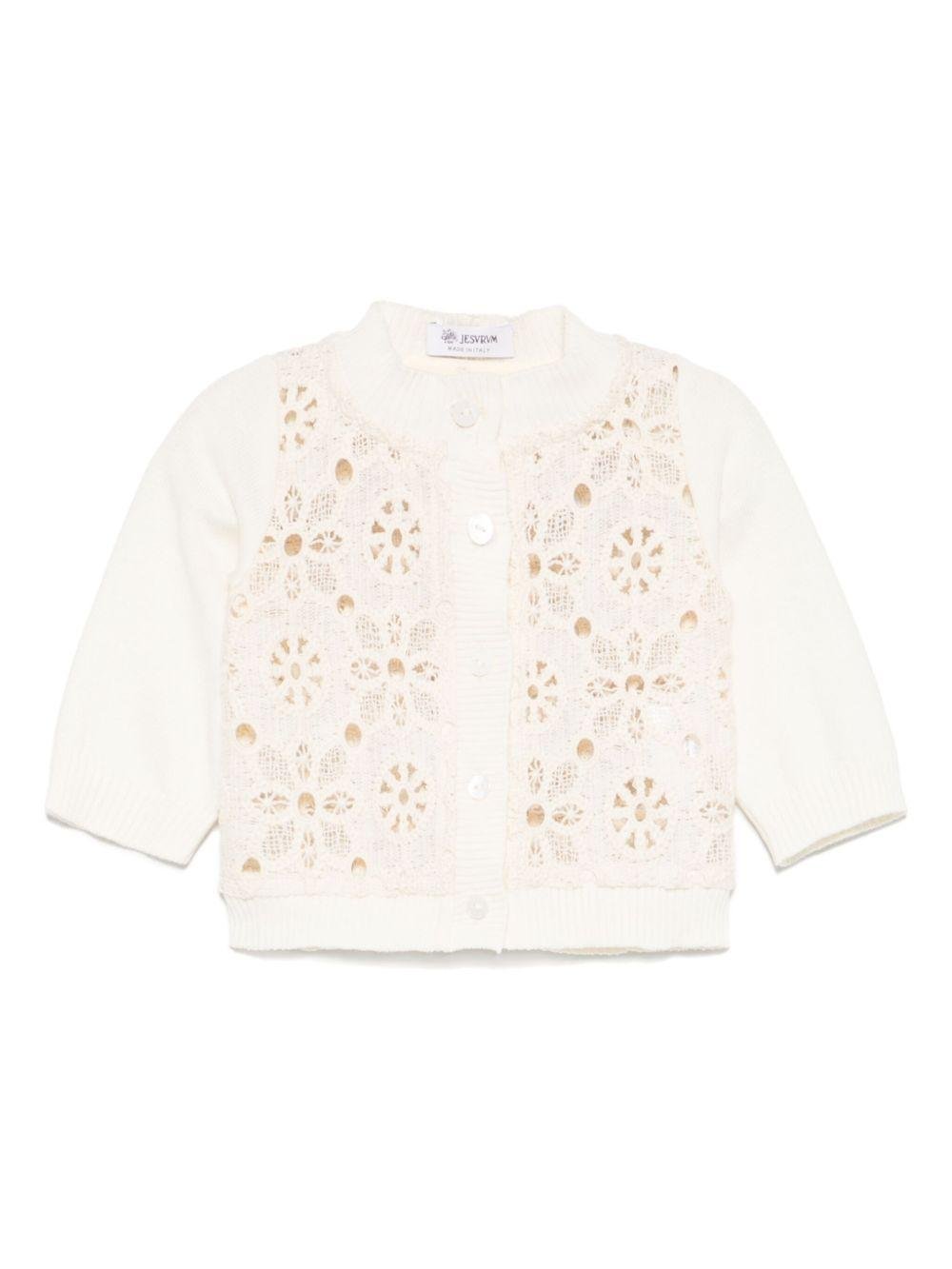 Cardigan per neonata JESURUM BABY Dora beige con maniche lunghe - Rubino Kids