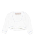 Cardigan per neonata La Stupenderia bianco con finiture a contrasto - Rubino Kids