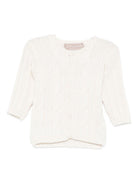 Cardigan per neonata La Stupenderia bianco con maglia a trecce - Rubino Kids