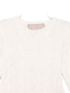 Cardigan per neonata La Stupenderia bianco con maglia a trecce - Rubino Kids