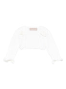 Cardigan per neonata La Stupenderia bianco con maniche arricciate - Rubino Kids
