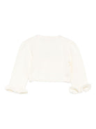 Cardigan per neonata La Stupenderia bianco con polsini arricciati - Rubino Kids