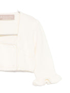 Cardigan per neonata La Stupenderia bianco con polsini arricciati - Rubino Kids
