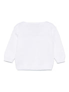 Cardigan per neonata La Stupenderia bianco in cotone con tasca applicata sul petto - Rubino Kids