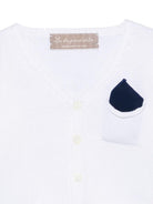 Cardigan per neonata La Stupenderia bianco in cotone con tasca applicata sul petto - Rubino Kids