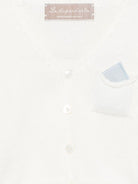 Cardigan per neonata La Stupenderia bianco in cotone con tasca applicata sul petto - Rubino Kids