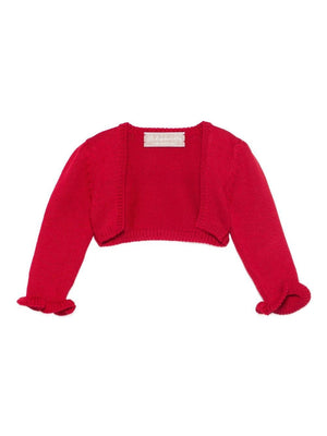 Cardigan per neonata La Stupenderia rosso con volant