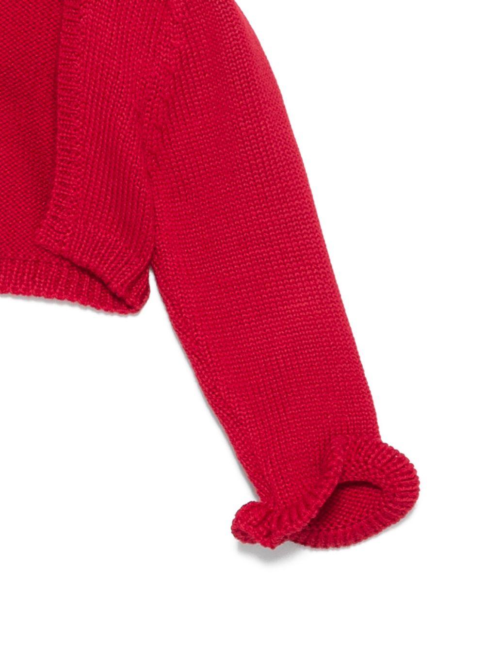 Cardigan per neonata La Stupenderia rosso con volant - Rubino Kids