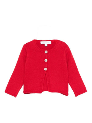 Cardigan per neonata Mariella Ferrari rossa con bottoni