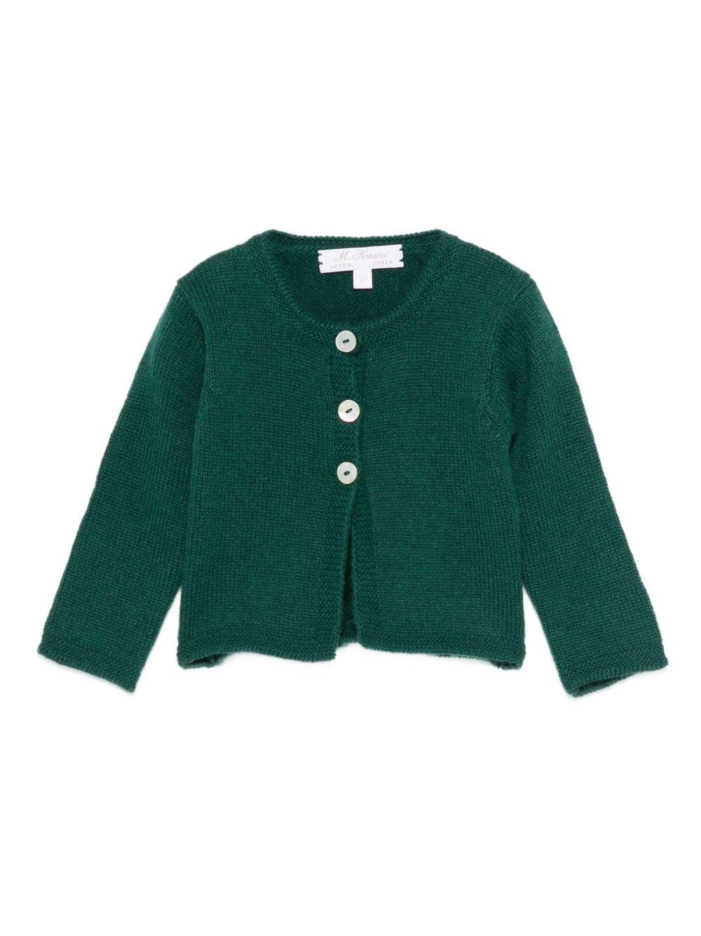 Cardigan per neonata Mariella Ferrari verde con bottoni - Rubino Kids